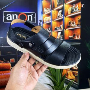 anOn Leather Belt Sandal BS102_Black (Size-10/44)