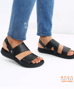 ANON Leather Belt Sandal BS104_Black (Size-5/39)